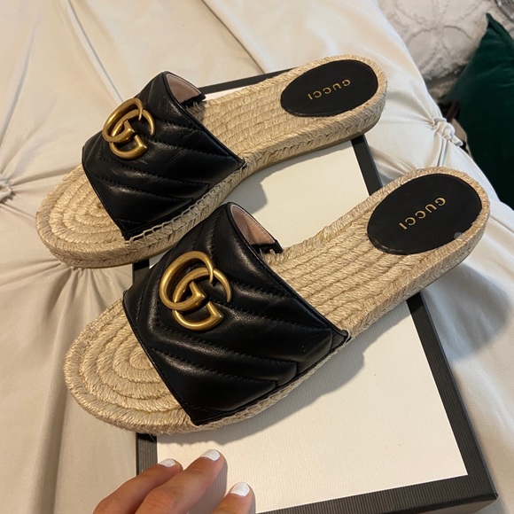 Gucci Espadrille Slides Black - Picture 3 of 6